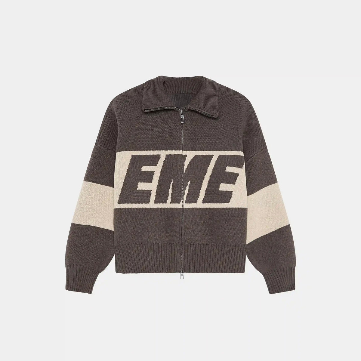 Zipper Brown Knit - Emestudios